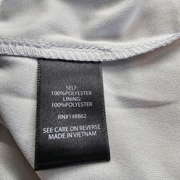 Torrid Chiffon Pleated Dress Women Size 2X Gray Floral Cowl Neck Cottage Fairy - Picture 12 of 12